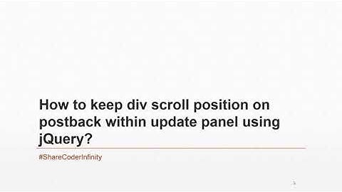 Keep Table Scroll Position | Within UpdatePanel | Using JavaScript | ASP.NET | C#