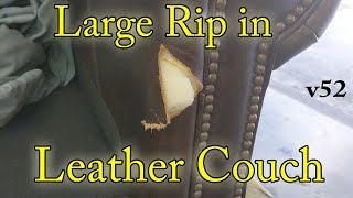 Large Rip in Leather Couch v52