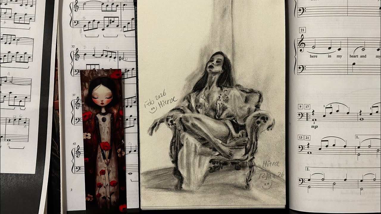 Revisiting this sketch | woman relaxing on couch 