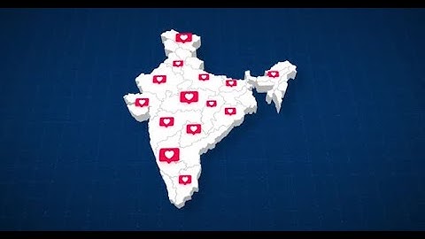 India Map Pin Point with Love Heart Icon Animation | Motion Graphics template - Envato elements