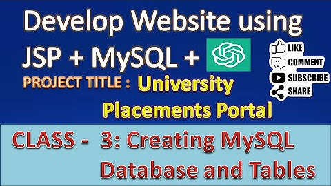 Class -3: Learn How to Create MySQL Database & Tables in XAMPP |  (JSP Project - Part 3)