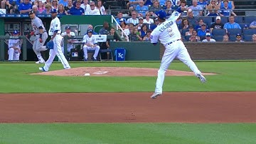 DET@KC: Escobar makes stop, tosses to first for out