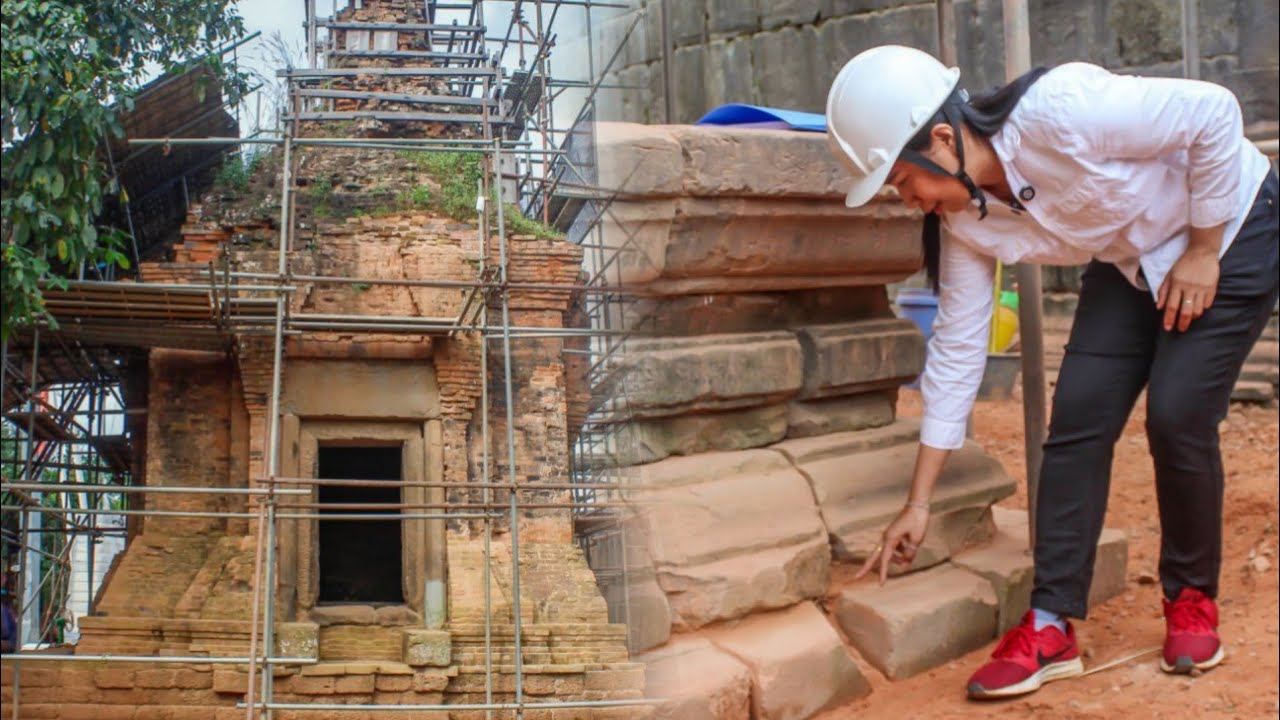 បញ្ចប់ការជួសជុលតួប៉មលេខ១៣នៃប្រាសាទឥដ្ឋ លើភ្នំបាខែង ដំណាក់កាលទី១