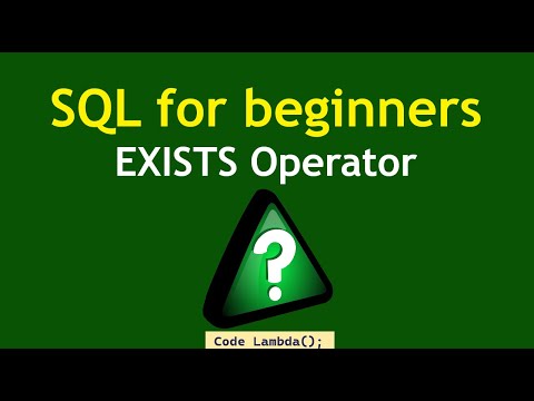 SQL for beginners - EXISTS Operator (2023)