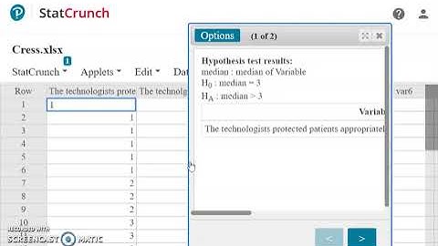 Using Statcrunch to Conduct a Single Sample Sign Test