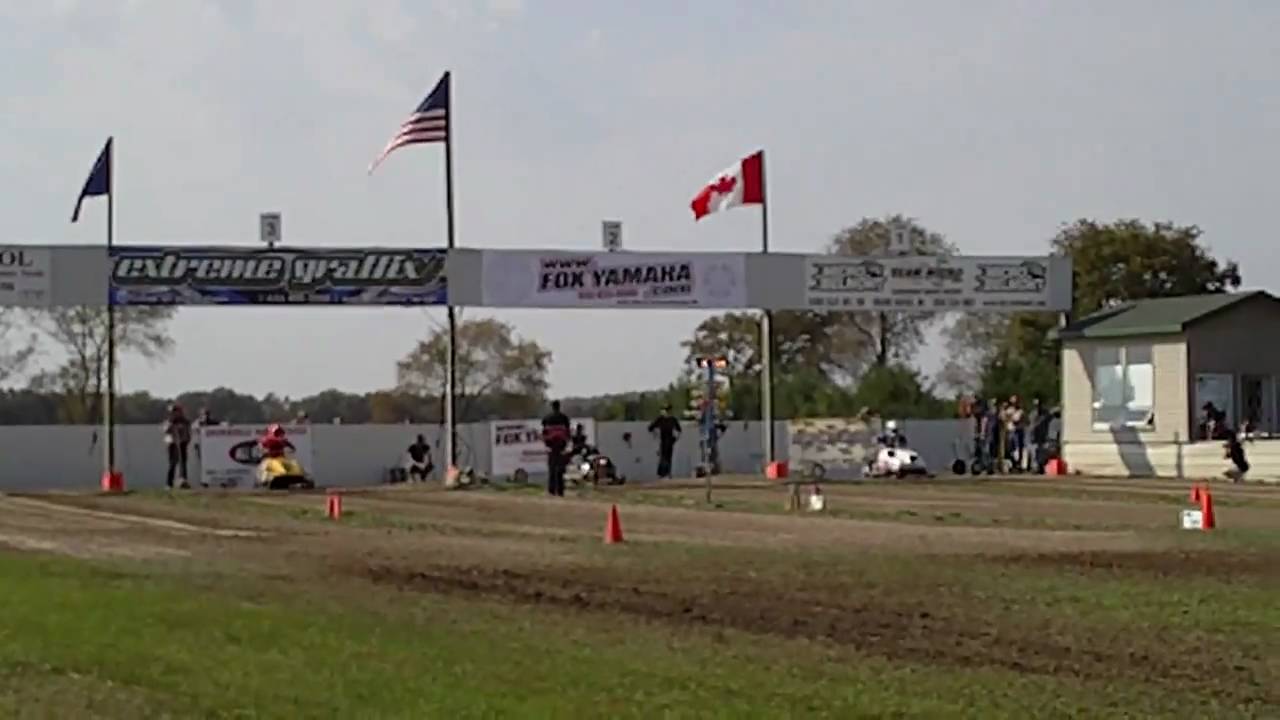 snowmobile grass drag racing vintage sleds at Hastings MI 2010 YouTube