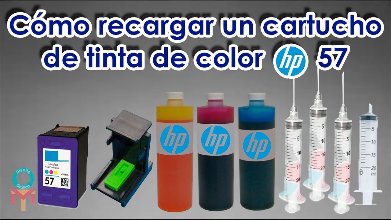 Cómo recargar un cartucho de tinta negra HP 56 - YouTube