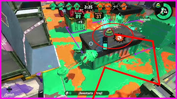 Curling bomb bounces many times and get someone on the splat zone center.