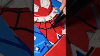 Drawing SPIDER-PUNK with Posca Markers! #shorts