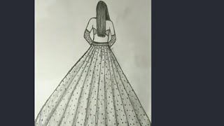 how to draw a Girl drawing Back side || pencil sketch drawing step by step beautiful draw girl easy