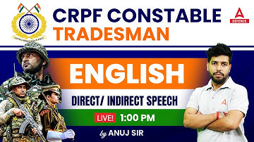 CRPF Constable Tradesman 2023 Class | CRPF English Class - Direct/ Indirect Speech