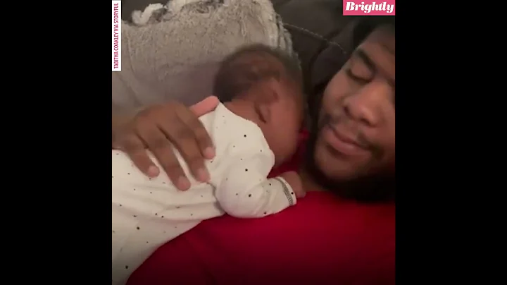 Newborn baby gives dad a kiss in adorable video l GMA