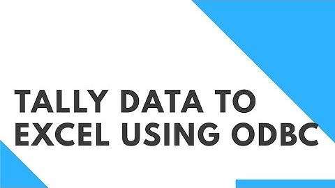 Export Tally Data to Excel using ODBC