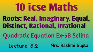 icse 10 quadratic equations selina ex 5b | maths | L-5.2 |