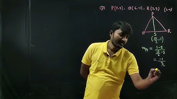 Let PS be the median of the triangle with vertices P(2,2),Q(6,−1) and R(7,3). The equation of line