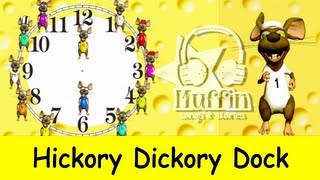 Vignette de la vidéo "Hickory Dickory Dock | Easy learning to read the time on a clock  | Family Sing Along - Muffin Songs"