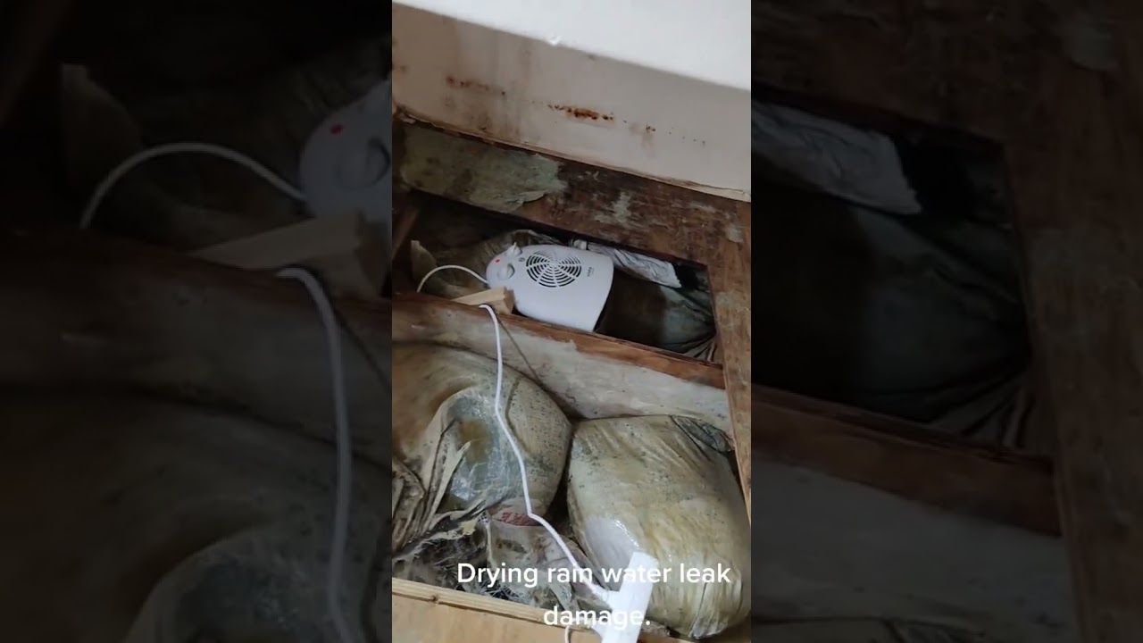 Drying rain water leak damage