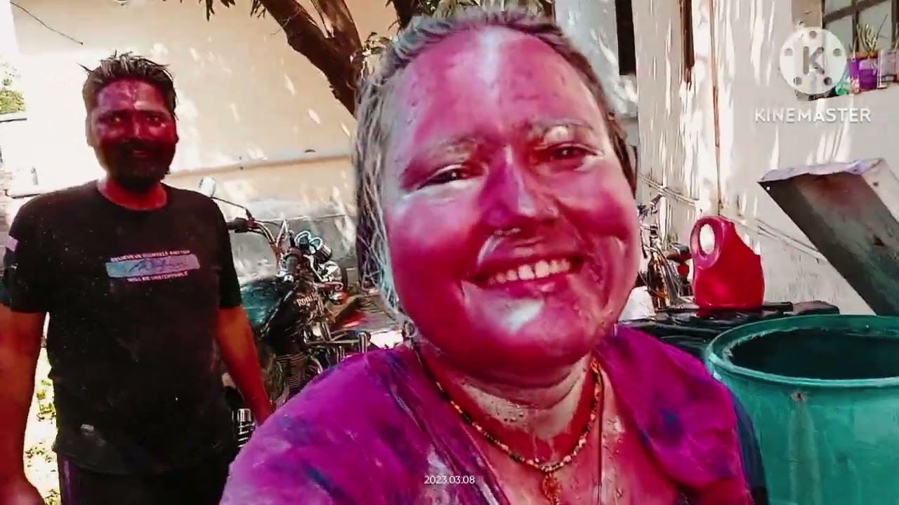 Pure chehre ka naksha hi badal diya 😜🤣 #holi 2023 #holicelebration |#thelaspalfamily
