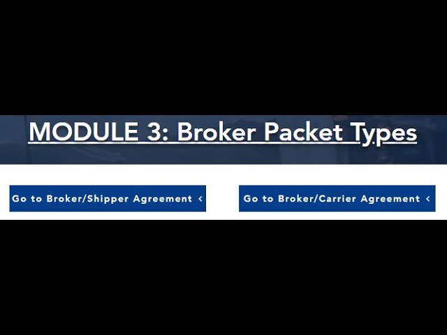 10.11.2024 - Freight Broker 101 - Broker Packet Types