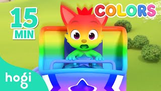 [NEW✨] Learn Colors with Roller Coaster｜15 min｜Learn Colors for Kids | Compilation | Hogi & Pinkfong