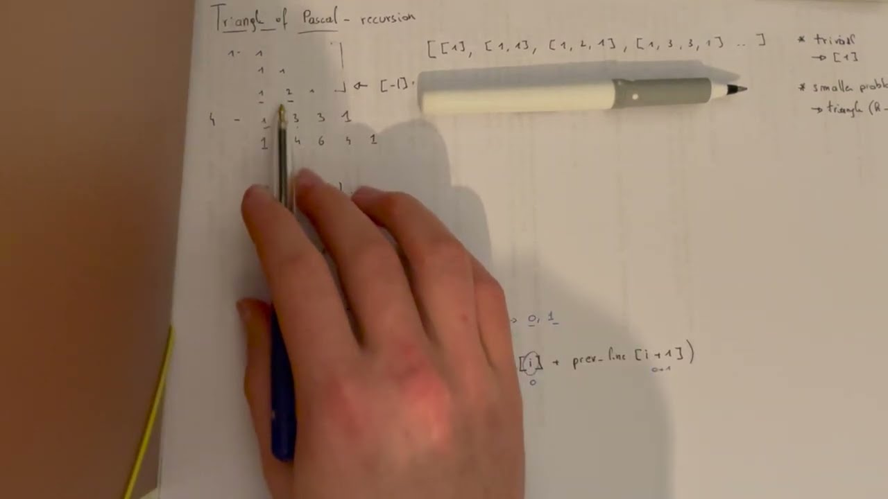 Pascal's Triangle - recursion (Python Programming) - YouTube