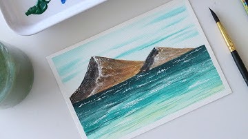 ART#21| Vẽ cảnh biển - Màu nước Thiên Long | Watercolor Tutorial| Landscape