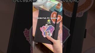 setting up a new journal ☕️🍂 decorate the cover with me #stickers #journaling