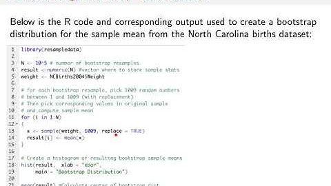 Chapter 5: Constructing Bootstrap Distribution with R