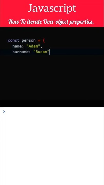 JAVASCRIPT OBJECTS | How to iterate over object properties #shorts # ...