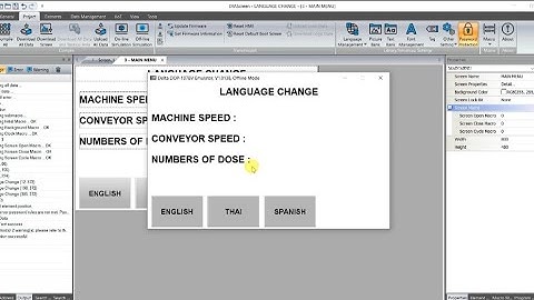 DELTA HMI DOP-100 LANGUAGE CHANGE LOGIC