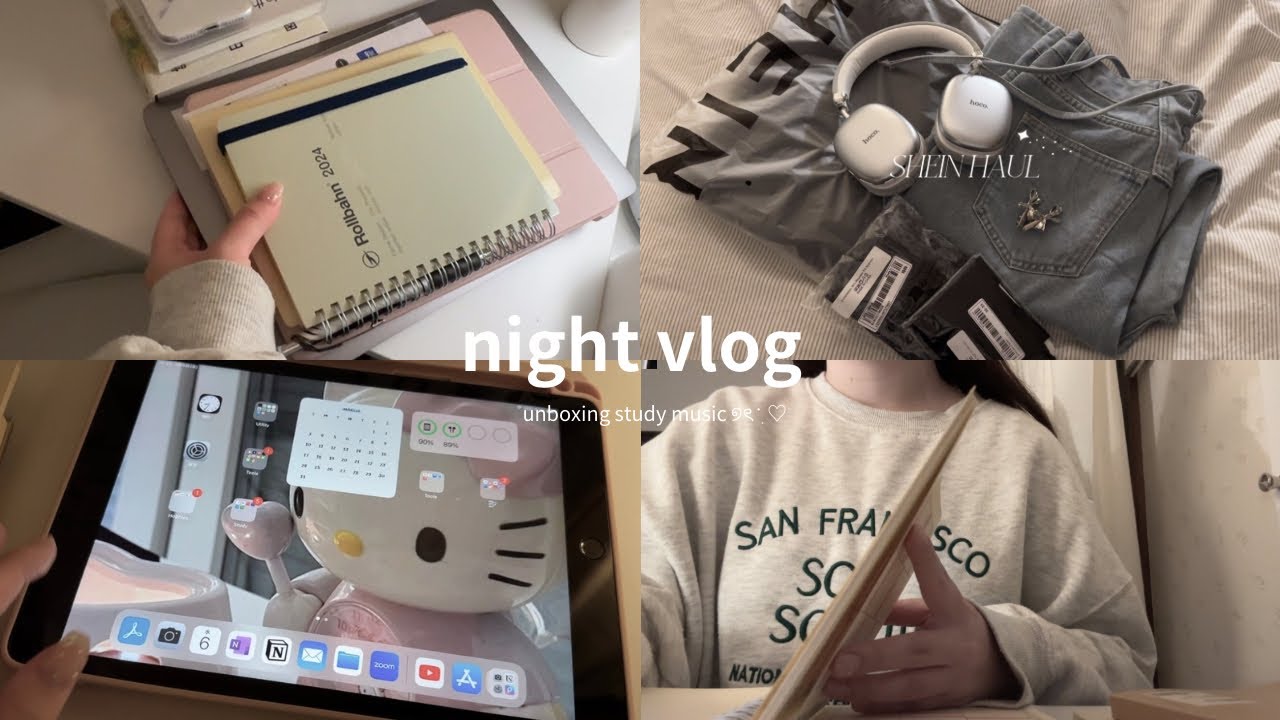 ［vlog］3月のナイトルーティン🌛社会人オタクの勉強について📚 shein購入品紹介,韓国雑貨 folnua etc..