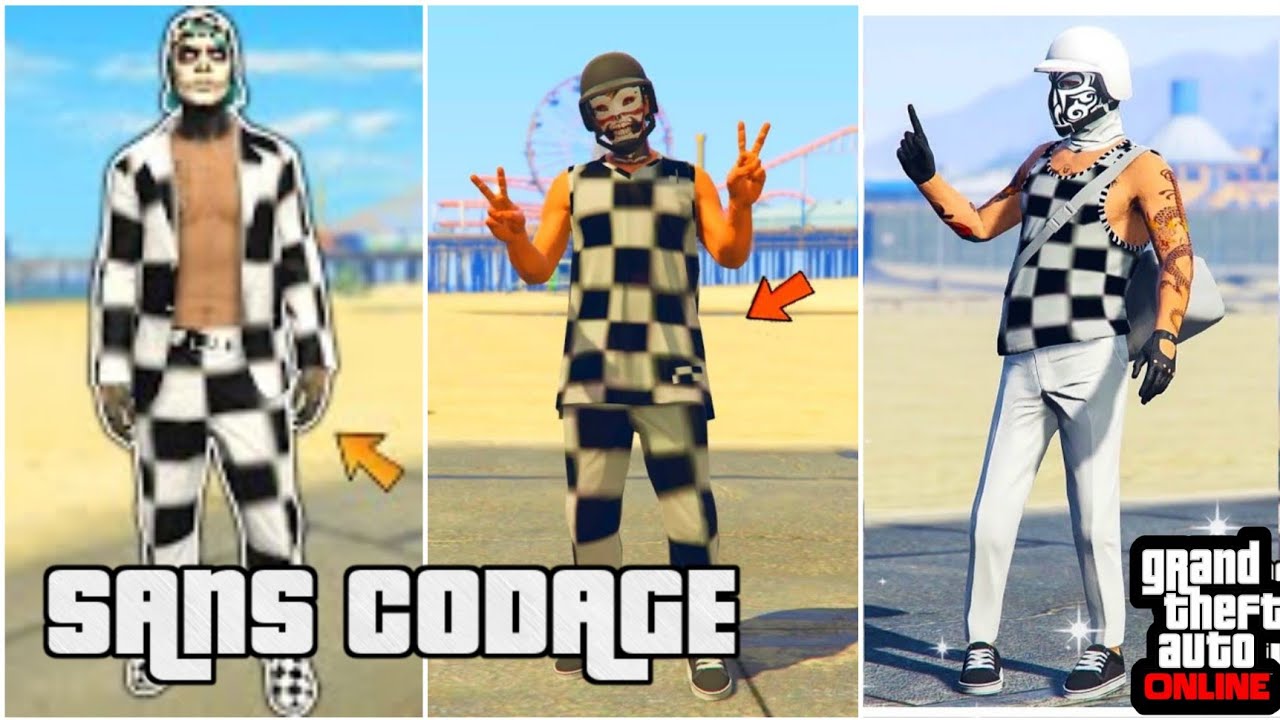 *SANS CODAGE* AVOIR 3 MAGNIFIQUE TENUE DAMIER ULTRA FACILEMENT SUR GTA