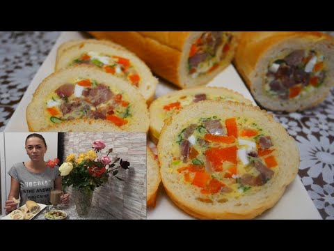 Фаршированный батон ОТЛИЧНАЯ ЗАКУСКА! ДЕРЖИТ ФОРМУ! Закуски на праздничный стол. БЕЗ ДУХОВКИ!!!
