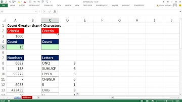 Excel Magic Trick 1181: Formula to Count Cells with 4 or More Characters: COUNTIFS & SUMPRODUCT