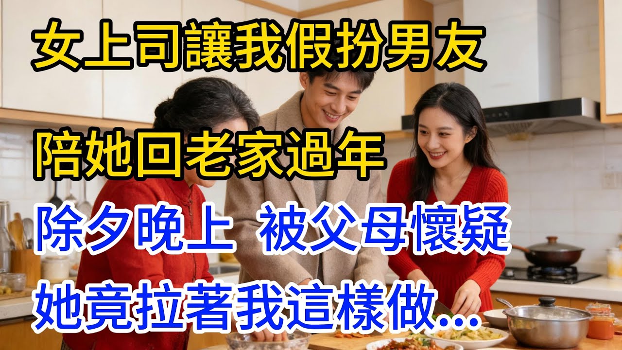 女上司讓我假扮男友陪她回老家過年。除夕晚上，被父母懷疑，她竟拉著我這樣做..#情感#故事#正能量#故事频道#故事分享