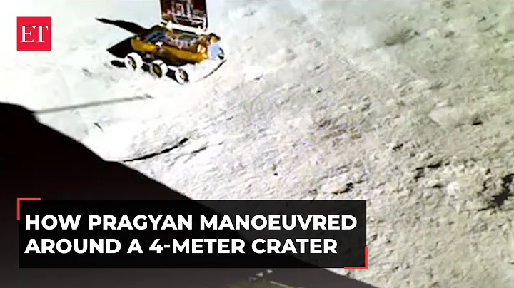 ISRO's latest visual shows Pragyan rover manoeuvring around a crater in search of a safe route