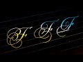 letter F in calligraphy| copperplate calligraphy| ovals flourishing....