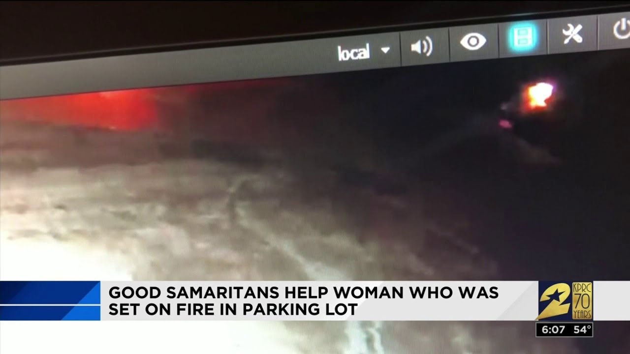 Good Samaritans help woman who was set on fire in parking lot - YouTube