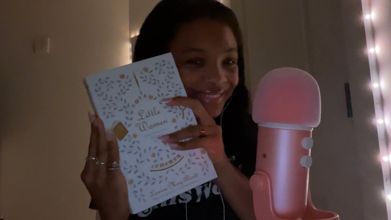 ASMR reading a bedtime story w/ a British accent (Little Women ch.1) CLOSE UP/semi inaudible whisper