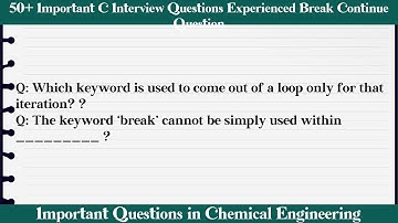 MCQ Questions C Interview Questions Experienced Break Continue with Answers