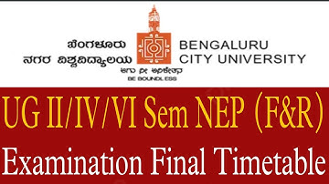 🚨 Bangalore City University Update: UG NEP II/IV/VI Sem Examination Final Timetable @nvrupdates36
