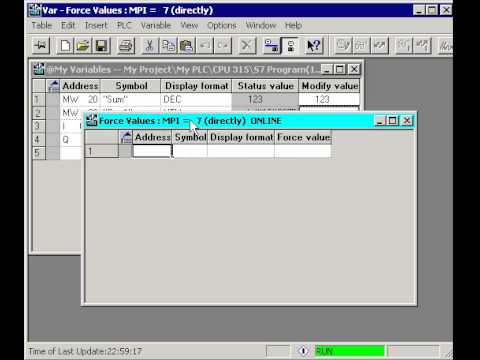 27. MODIFY / FORCE VARIABLES - Step 7 Manager S7-300