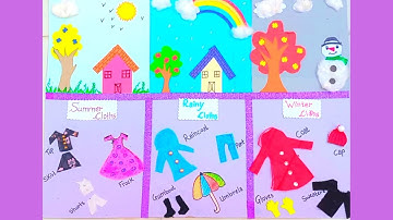 Clothes We Wear//Seasonal Clothes for School Project Craft idea//Different Season in India