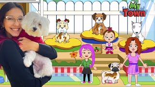 ADOTAMOS UMA CACHORRINHA NO PET SHOP DO MY TOWN (My Town) | Família Luluca screenshot 5