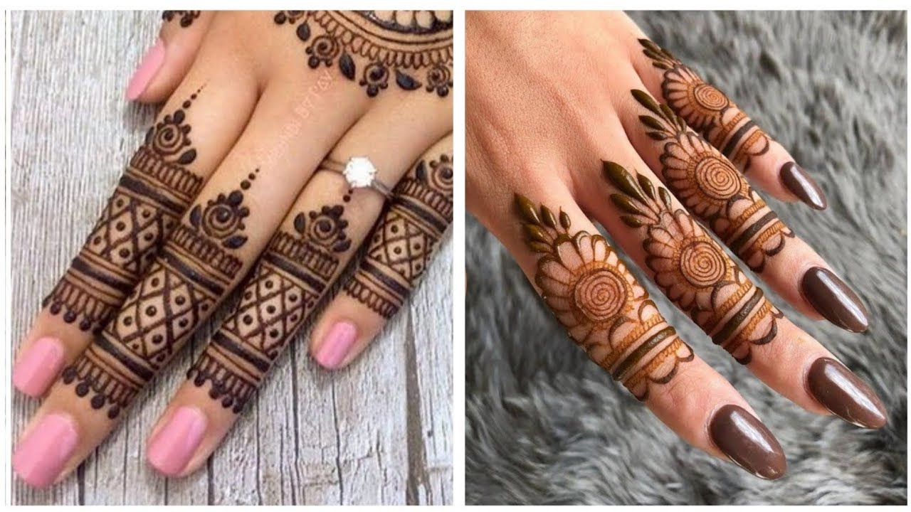 beautiful &stylish finger henna mehndi design for backhand#easy#simple# ...