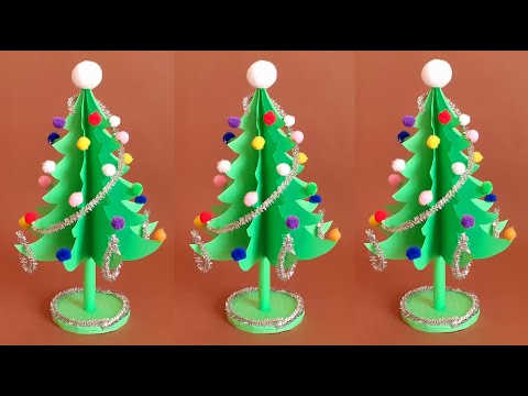 Kağıttan Yılbaşı Ağacı Nasıl Yapılır / How to Make Paper Christmas Tree - Crafts Tutorial