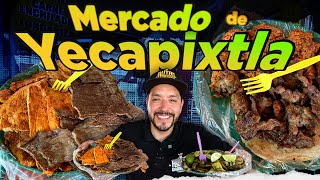 ¡TACOS de CECINA con INSECTOS VIVOS!  | TODO lo que puedes COMER en el Mercado de Yecapixtla