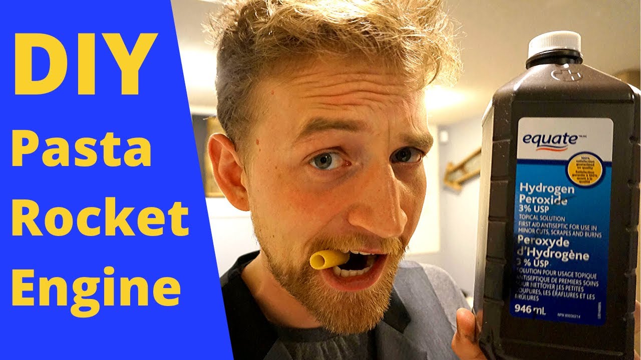 DIY Pasta rocket engine - Hydrogen peroxide, h2o2 experiment. - YouTube