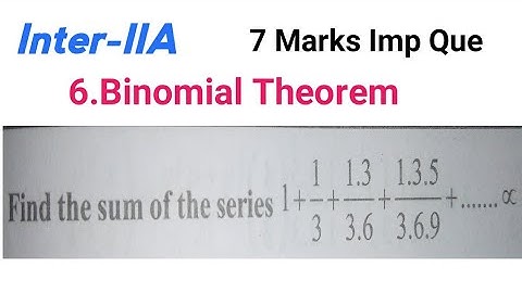 inter-IIA Maths || 6.Binomial theorem || Ap & Ts 7M important Question || inter 2nd year maths