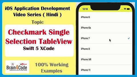 How to Create Single Selection Checkmark AccessoryType in Table View with Swift 5 XCode | Hindi